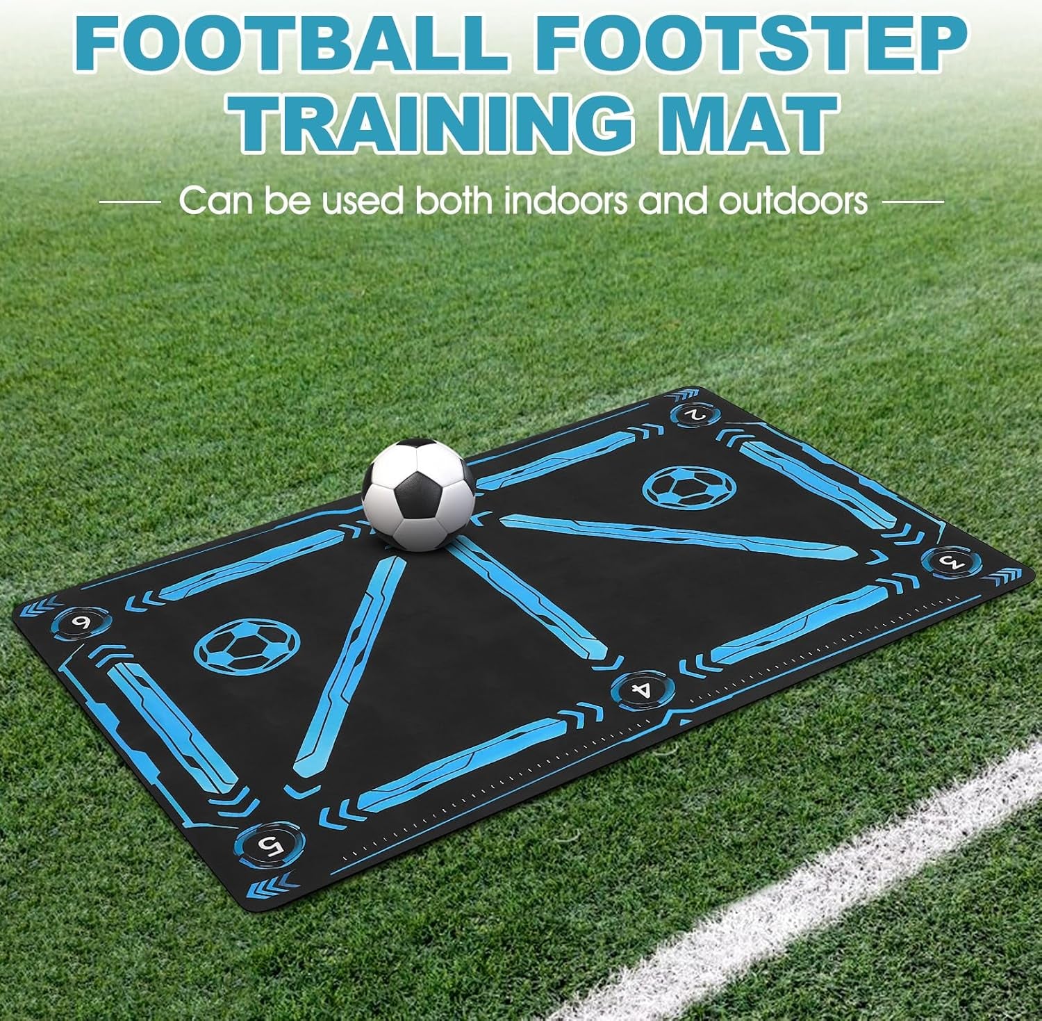 Soccer Training Mat, Football Footstep Mat, Agility Footstep Equipment for All Levels and Ages to Improve Speed, Good Gift for Football Lover