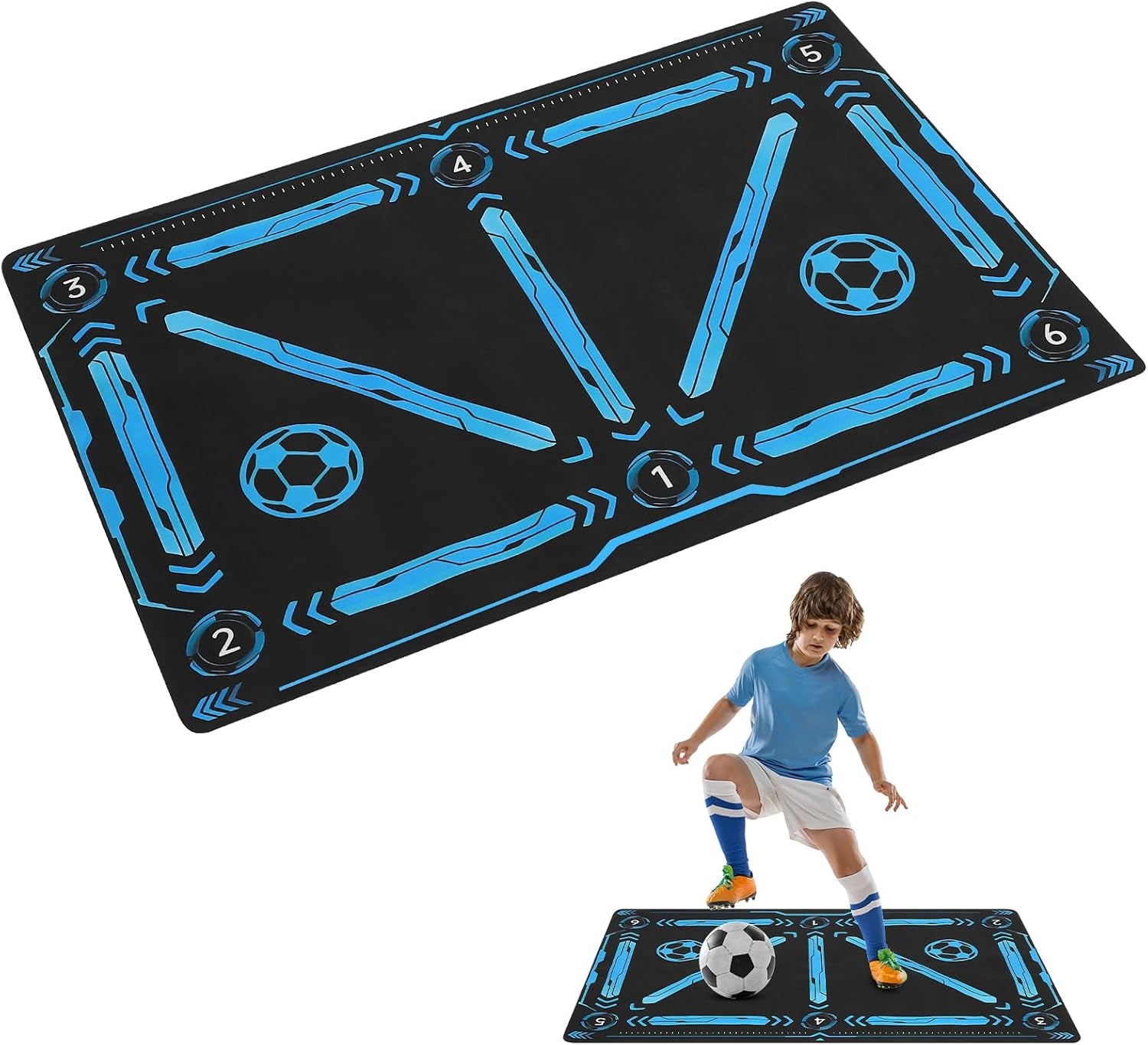 Soccer Training Mat, Football Footstep Mat, Agility Footstep Equipment for All Levels and Ages to Improve Speed, Good Gift for Football Lover