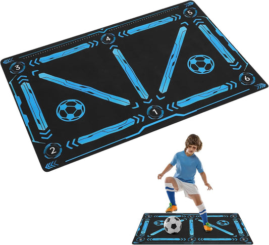 Soccer Training Mat, Football Footstep Mat, Agility Footstep Equipment for All Levels and Ages to Improve Speed, Good Gift for Football Lover