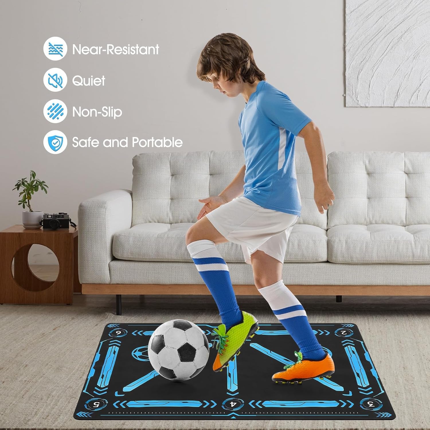 Soccer Training Mat, Football Footstep Mat, Agility Footstep Equipment for All Levels and Ages to Improve Speed, Good Gift for Football Lover